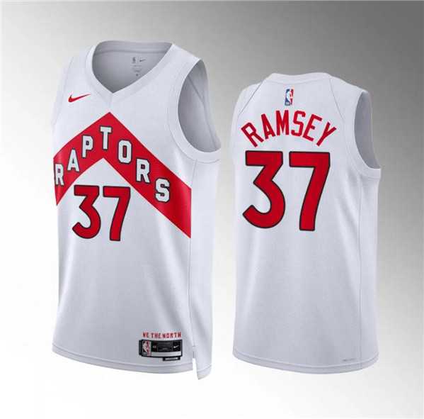 Mens Toronto Raptors #37 Jahmius Ramsey White Association Edition Stitched Basketball Jersey Dzhi